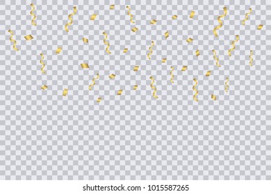 Fly out Confetti template with transparent background. Festive and birthday background