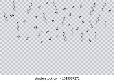 Fly out Confetti template with transparent background. Festive and birthday background