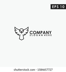 Fly Owl Logo Design Vector Template. Modern Design. Vector Illustration