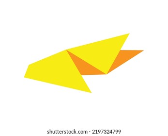 Fly paper colorful diamond style yellow decoration icon white background