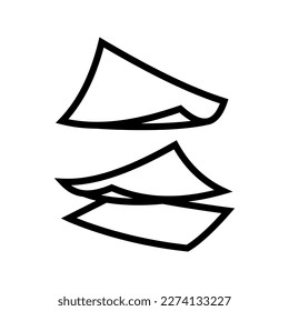 fly paper document line icon vector. fly paper document sign. isolated contour symbol black illustration