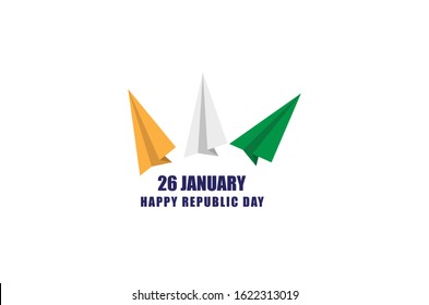 Fly Paper planes, 26 January 2020, Indian Republic day concept 