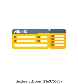 Fly Pass Ticket Symbol flach Vektor. Flugticket. Luftverkehr einzeln