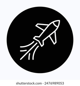 Fly Past, Aero Plane Vector Icon. 