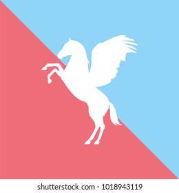 fly pegasus on pastel background