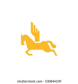Fly Pegasus Vector Logo Design Template Element