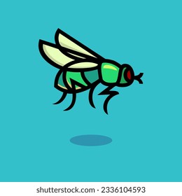 diseño vectorial del icono de la línea de insectos de mosca pest, diseño del pictograma del logotipo de los animales modernos