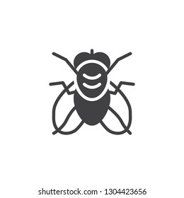 Fly pests vector icon. filled flat sign for mobile concept and web design. Fly insects simple solid icon. Symbol, logo illustration. Pixel perfect vector graphics