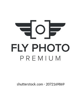 fly photo logo icon vector template