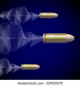 Fly Pistol Bullet Background Concept. Vector illustration