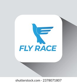 Fly race logo design vector template