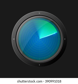 Fly radar display. Vector illustration
