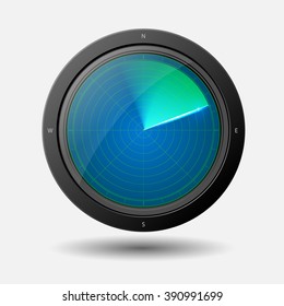 Fly radar display. Vector illustration