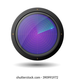 Fly radar display. Vector illustration