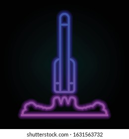 Fly, rocket, space nolan-neon style icon. Simple thin line, outline vector of space for ui and ux, website or mobile application