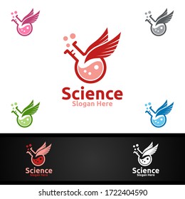Fly Science and Research Lab Logo for Microbiology, Biotechnology, Chemistry, or Education Design Concept