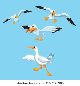 Ilustrador vectorial de aves de gaviota