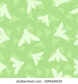 Fly. Seamless colorful pattern. Nature insects background.