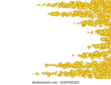 Fly Shiny Coin Vector White Background. Gold Finance Scatter Card. Metal Currency Banner. Rich Jackpot Poster.