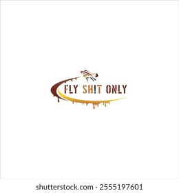 The Fly Shit logo is brown and has a white background