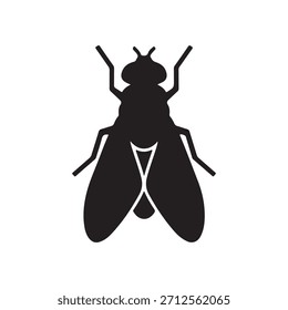 Diseño plano de Vector de icono de silueta de mosca