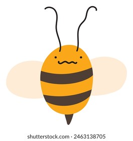 Fly Silly Bee Emoji-Ikone. Netter Kindercharakter. Objekt Sommer Symbol flache Vektorgrafik Honig Kunst. Cartoon Element für Web oder typografische Gestaltung, Poster