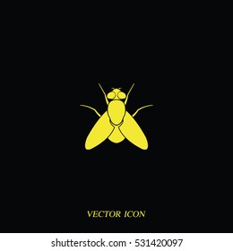 Fly simple icon. Insect illustration.
