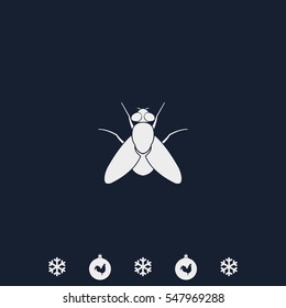 Fly simple icon. Insect illustration.