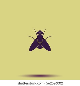 Fly simple icon. Insect illustration.