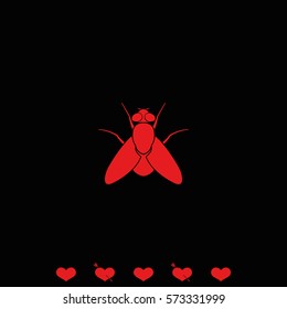 Fly simple icon. Insect illustration.