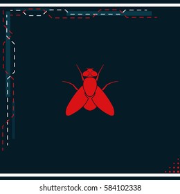 Fly simple icon. Insect illustration.