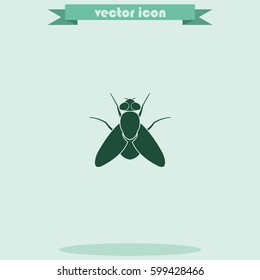 Fly simple icon. Insect illustration.