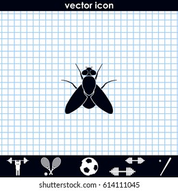 Fly simple icon. Insect illustration.