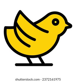 Fly sparrow icon outline vector. Bird flight. Tree house color flat