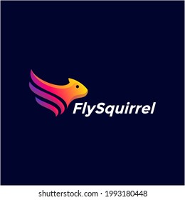 fly Squirrel logo colorful template