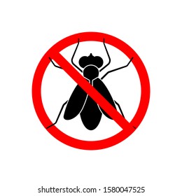 fly stop sign icon isolated vector illustration