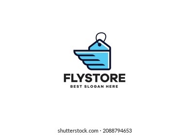 Fly Store Logo With Blue Color