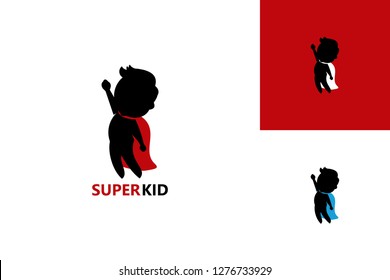 Fly Super Kid Logo Template Design Vector, Emblem, Design Concept, Creative Symbol, Icon