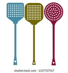 Fly swatter, beats flies, vector 