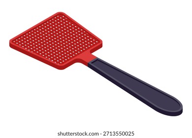 Fliegenklatsche - handgezeichnete isometrische Vektorgrafik.