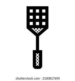 Fly Swatter. Icon Filled With Dots.