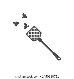 Fly swatter to kill flies and insects icon in flat style.Vector illustration.