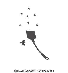 Fly swatter to kill flies and insects icon in flat style.Vector illustration.