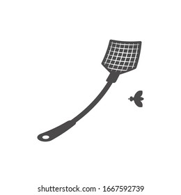 Fly swatter to kill flies and insects icon in flat style.Vector illustration.	