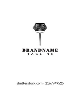 fly swatter logo cartoon icon design template black modern isolated vector illustration
