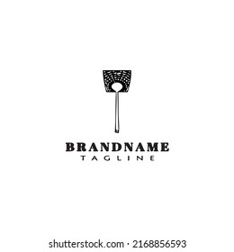 fly swatter logo cartoon icon design template black modern isolated vector illustration
