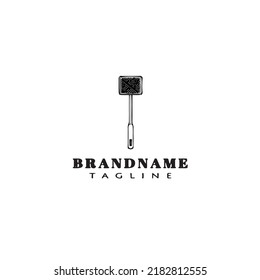 fly swatter logo cartoon icon design template black modern isolated vector illustration