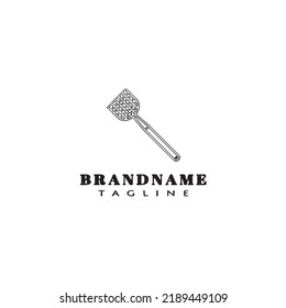 fly swatter logo cartoon icon design template black modern isolated vector illustration