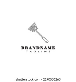 fly swatter logo cartoon icon design template black modern isolated vector illustration