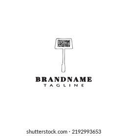 fly swatter logo cartoon icon design template black modern isolated vector illustration